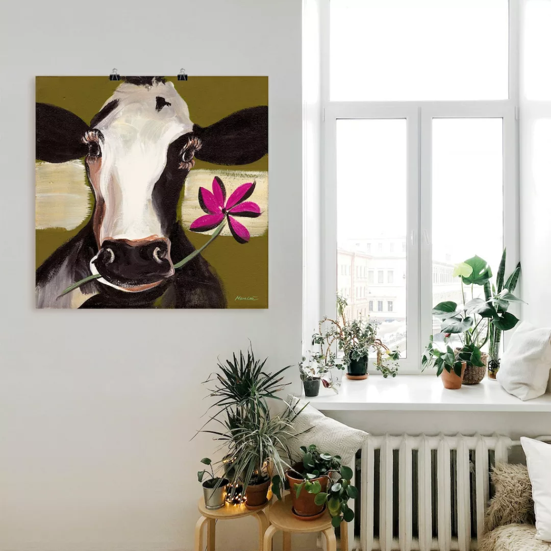 Artland Wandbild "Glückliche Kuh I", Haustiere, (1 St.) günstig online kaufen