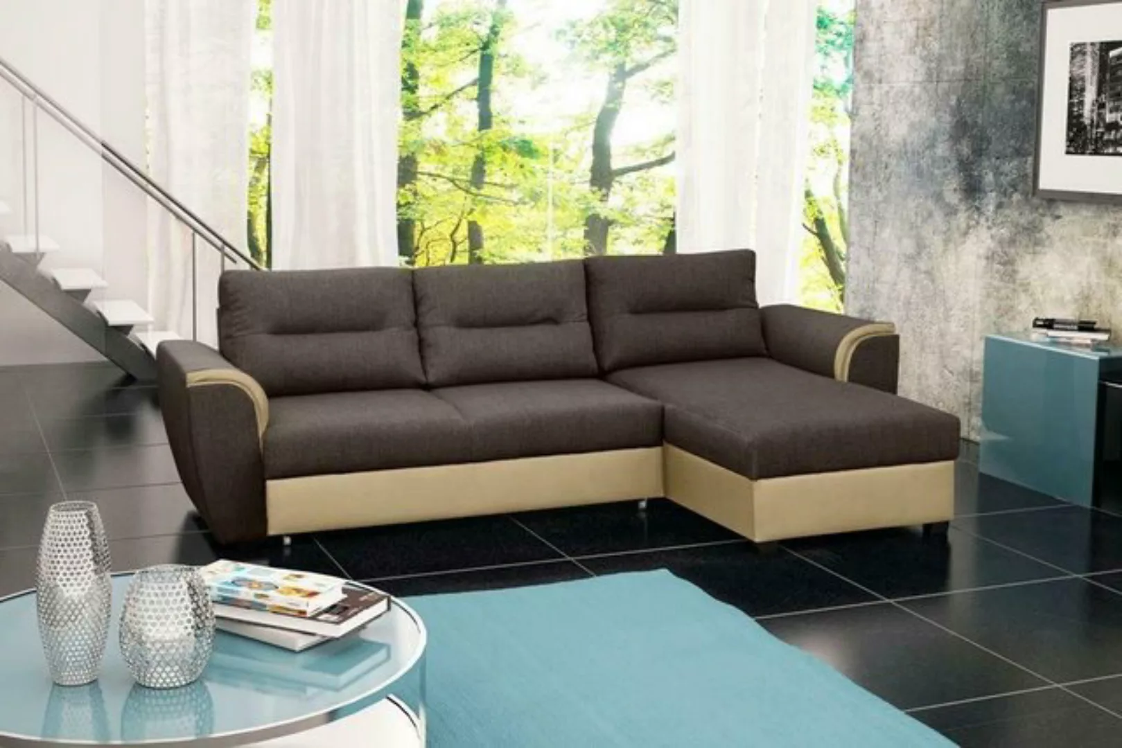 JVmoebel Ecksofa Schlafsofa Eck Sofa Polster Eck Bettfunktion Neu Schlaffun günstig online kaufen