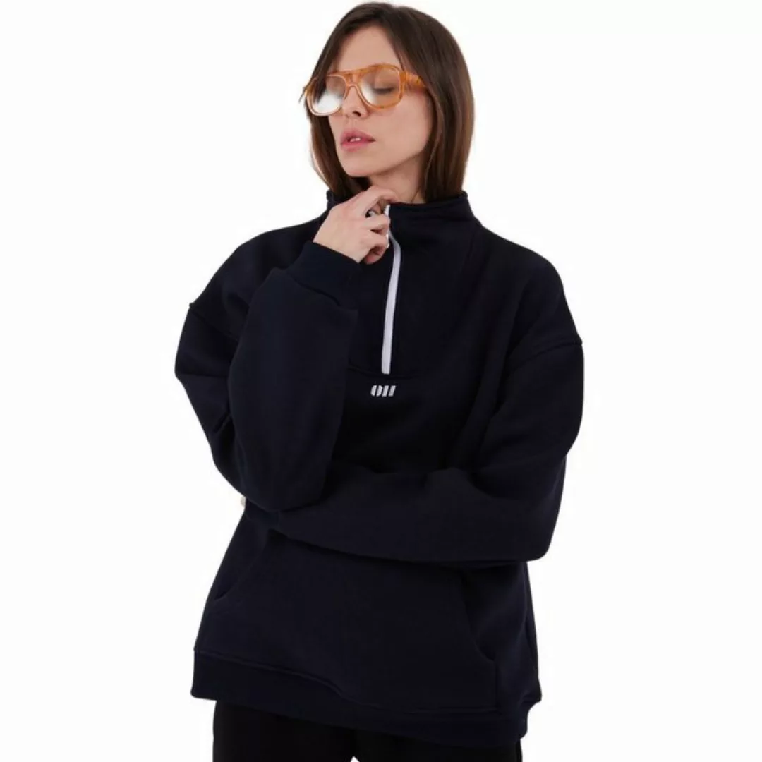 COFI Casuals Sweater Zipper Damen Sweater Cotton Sweatshirt halbem Reißvers günstig online kaufen