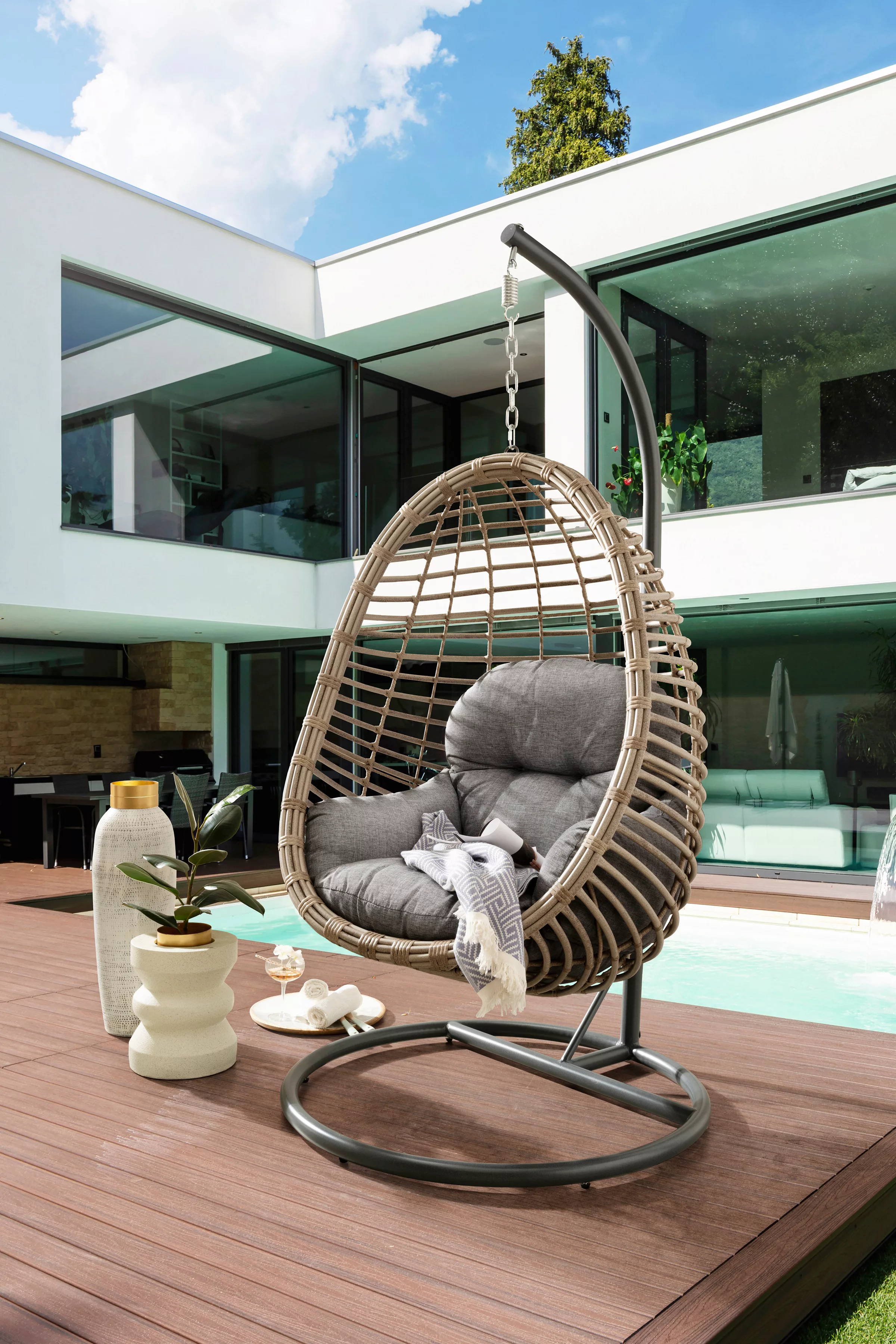 Destiny Hängesessel »COCO SUNRISE«, Stahl, Polyrattan, mit Gestell, inkl. A günstig online kaufen