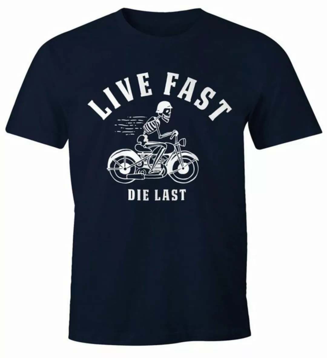 MoonWorks Print-Shirt Live Fast Die last Herren Spruch Fun T-Shirt Fun-Shir günstig online kaufen