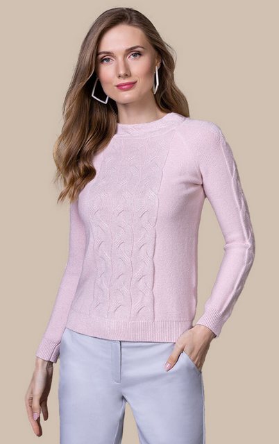 Passioni Strickpullover Femininer Pullover mit Zopfmuster günstig online kaufen