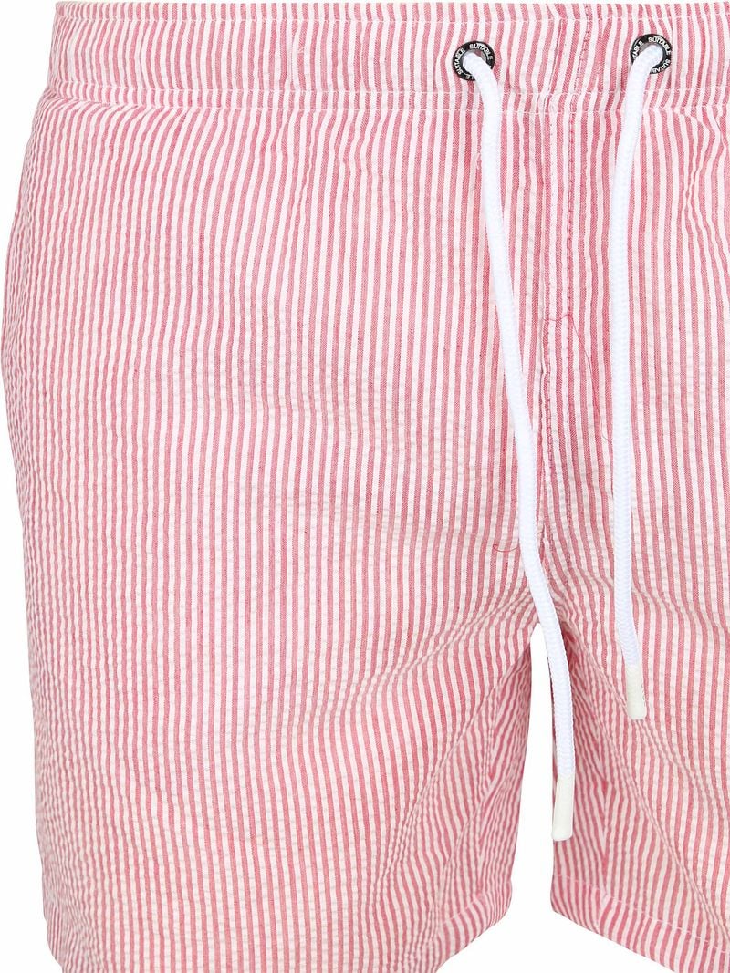 Suitable Badeshorts Stripe Seersucker Rot - Größe M günstig online kaufen