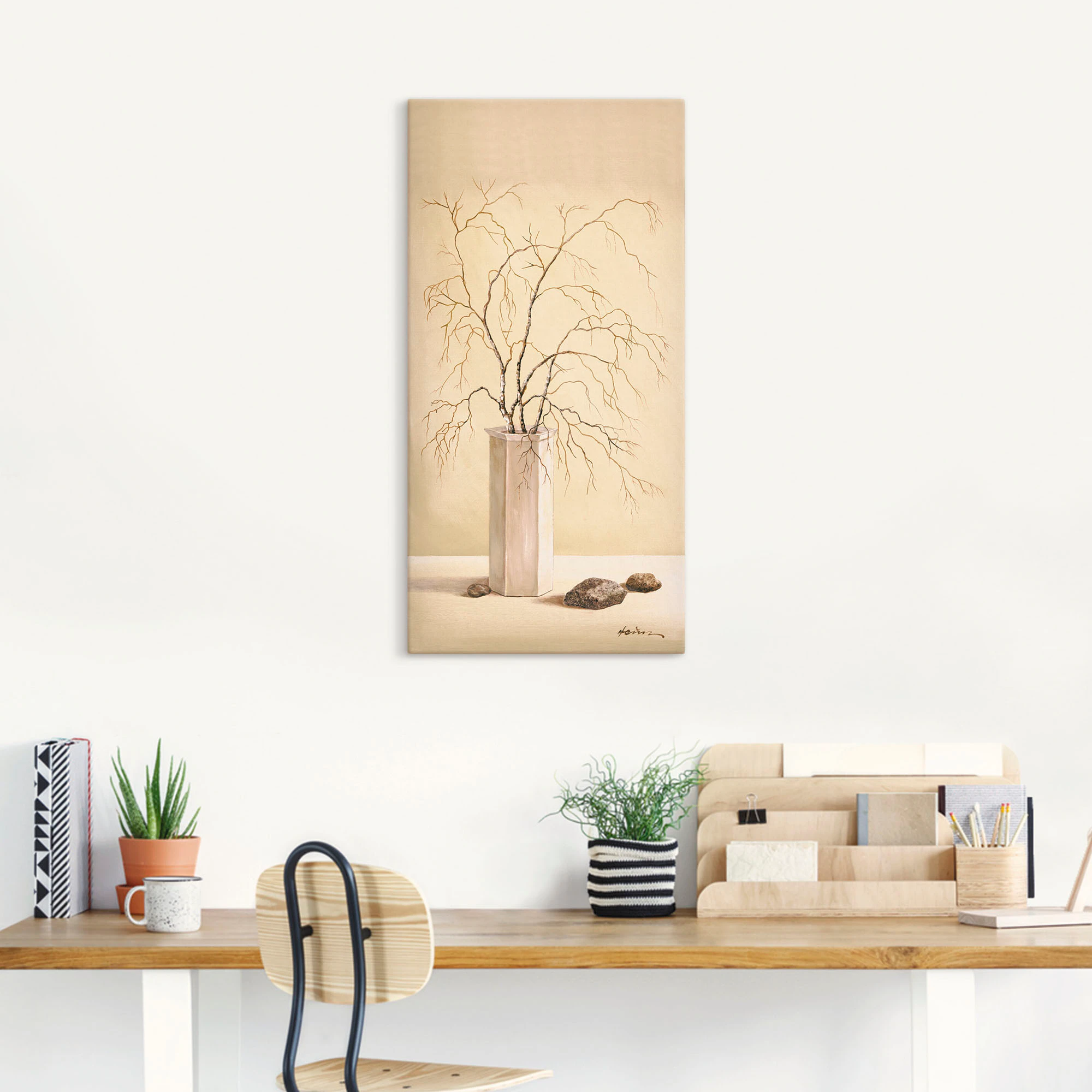 Artland Wandbild "Birkenzweig", Vasen & Töpfe, (1 St.), als Alubild, Outdoo günstig online kaufen