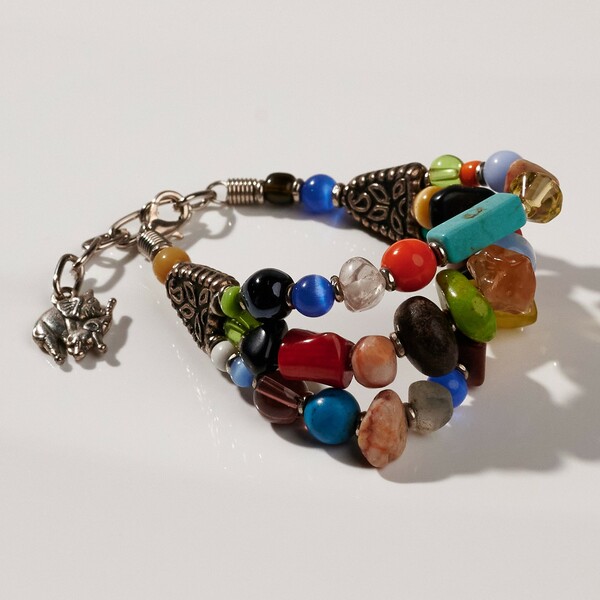 Mehrreihiges Armband Aus Afrikanischen Perlen "Maiduguri Tripple Mit Versch günstig online kaufen