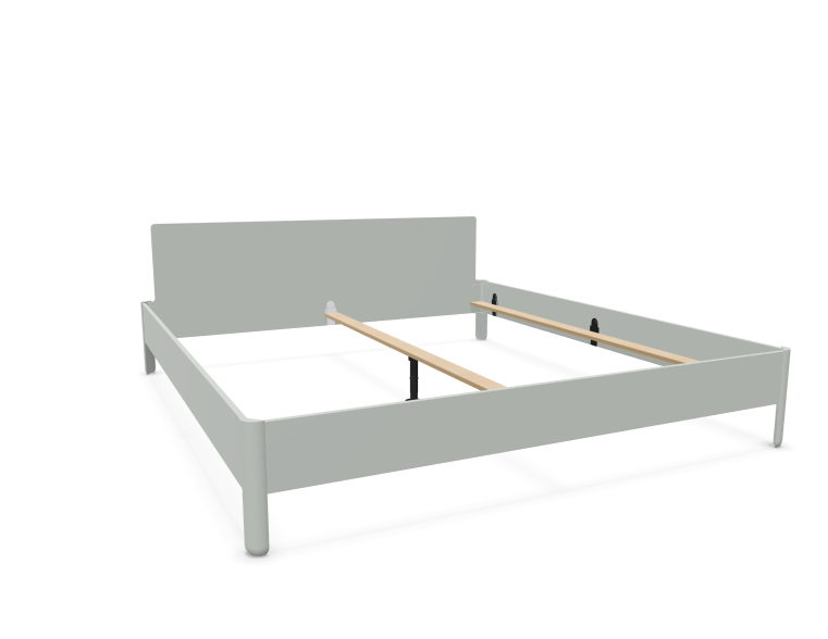 NAIT Doppelbett farbig lackiert Lichtergrau 200 x 220cm Mit Kopfteil günstig online kaufen