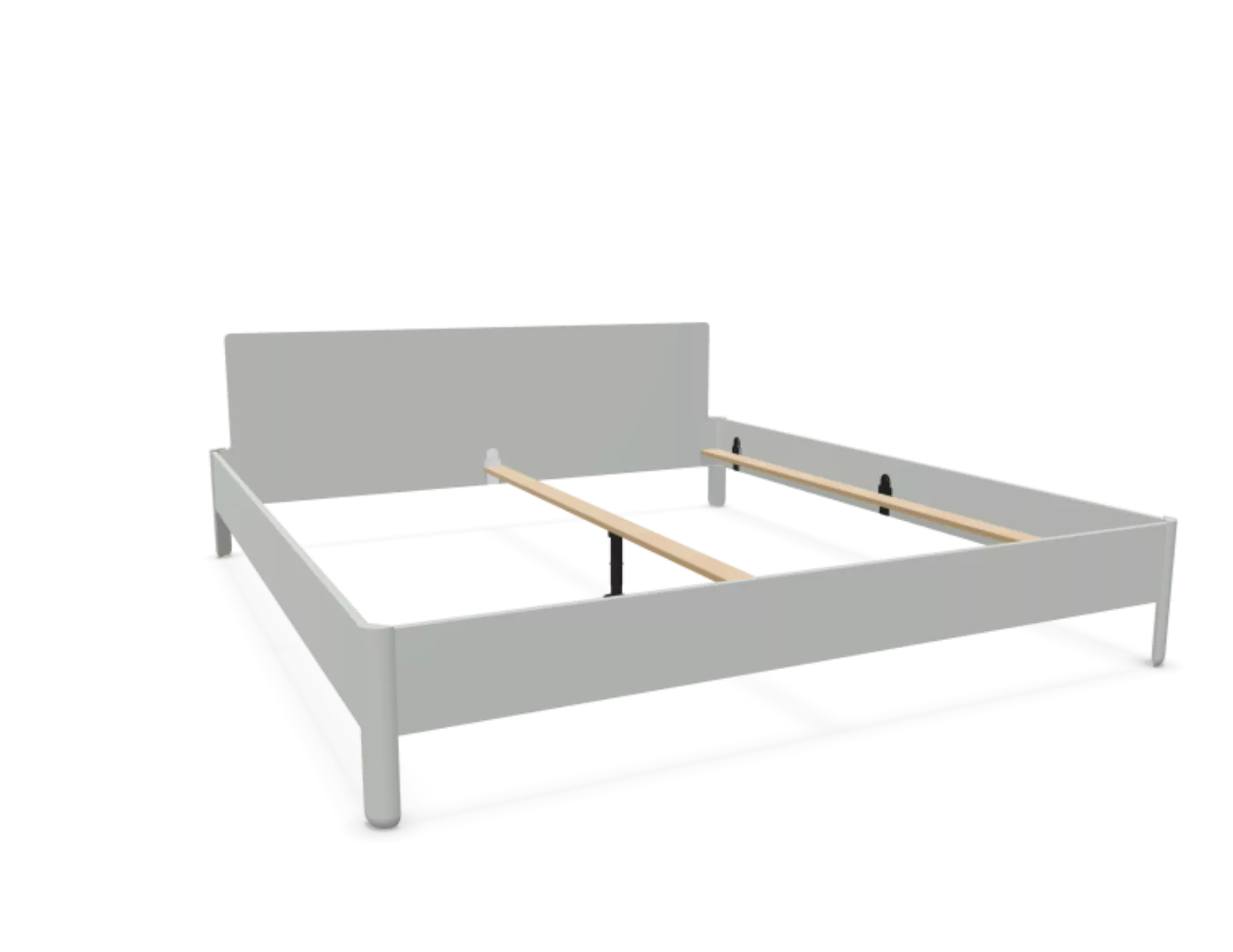 NAIT Doppelbett farbig lackiert Lichtergrau 200 x 220cm Mit Kopfteil günstig online kaufen