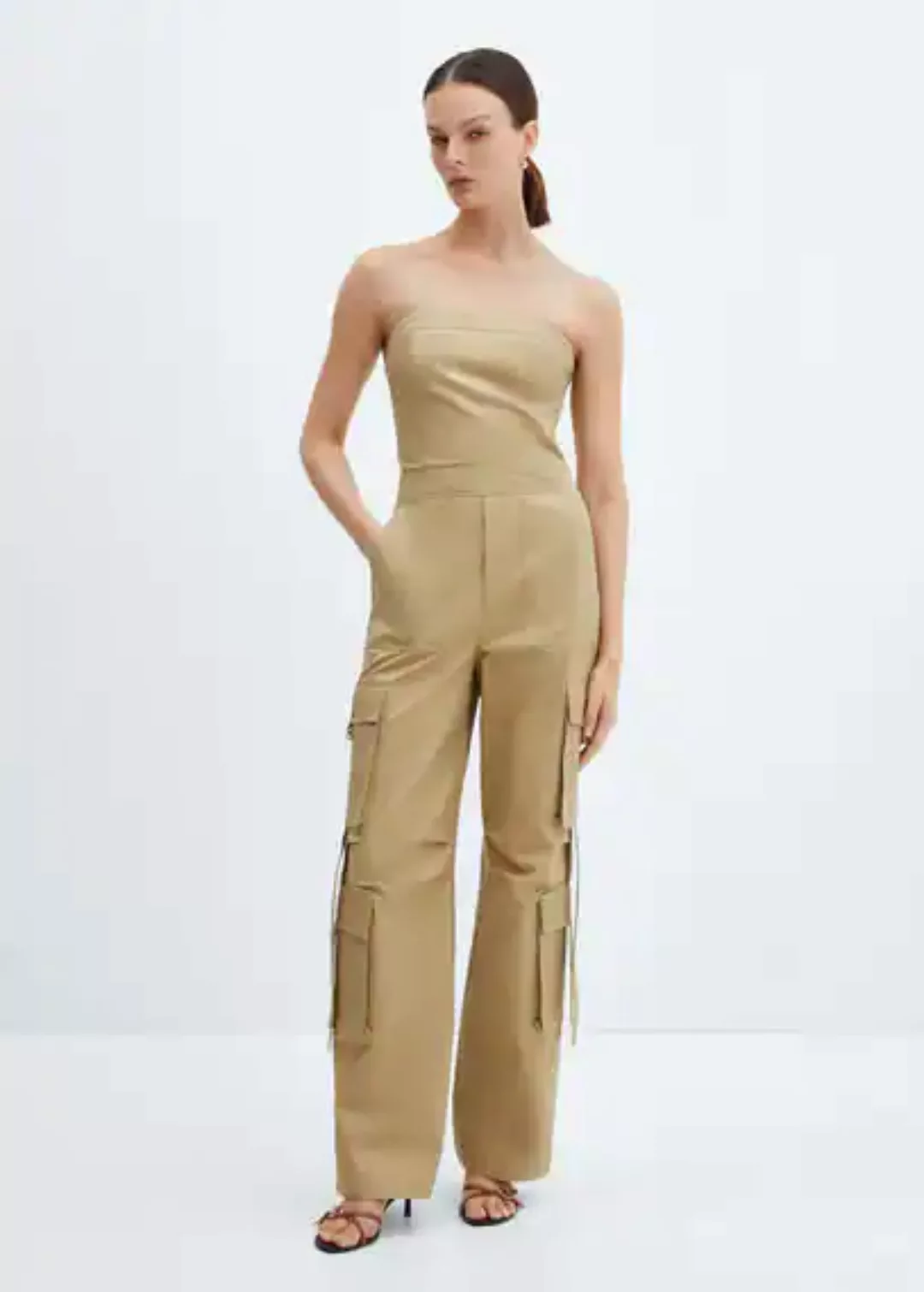 Schulterfreier Cargo-Jumpsuit günstig online kaufen