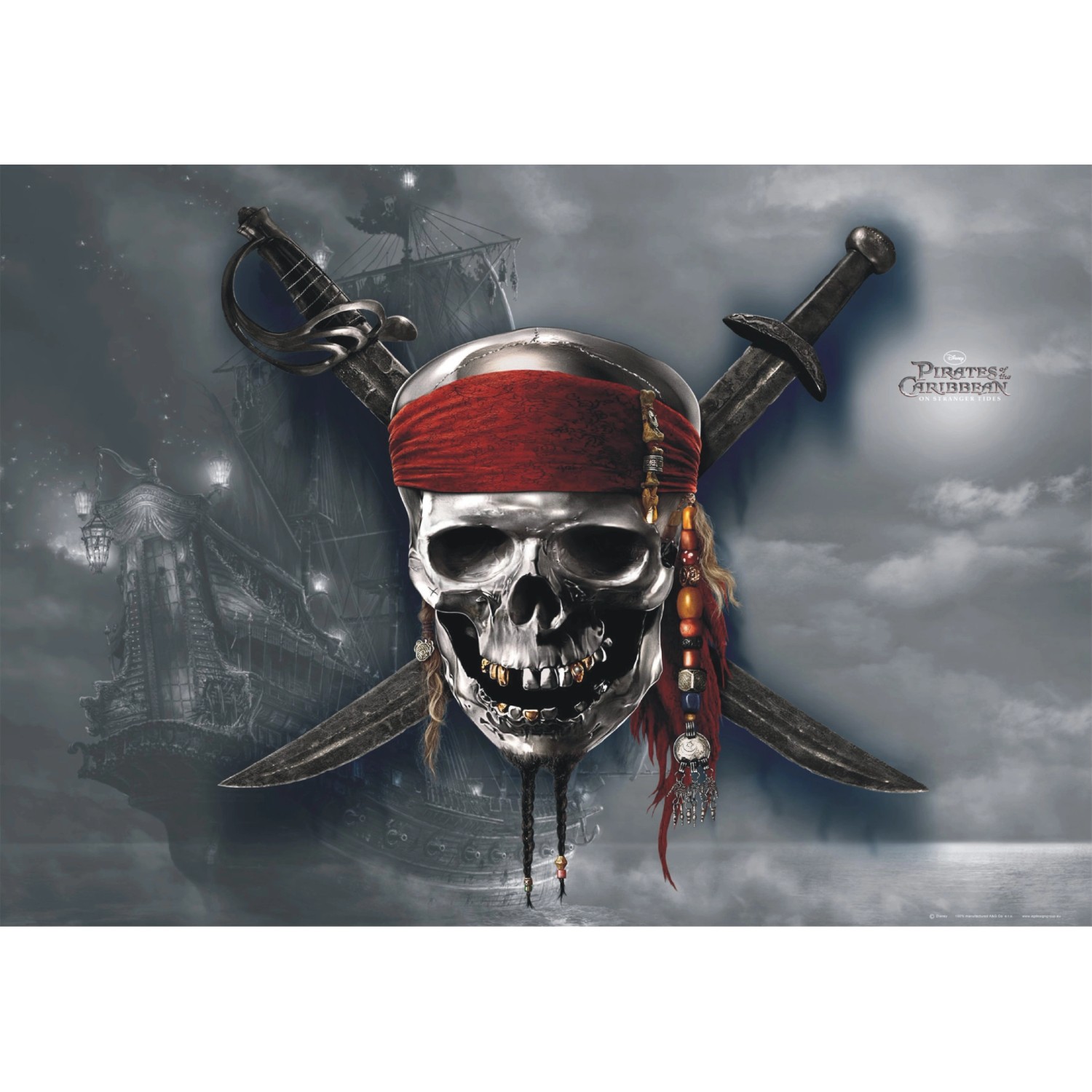 Disney Poster Fluch Der Karibik Grau und Rot 160 x 110 cm 600646 günstig online kaufen