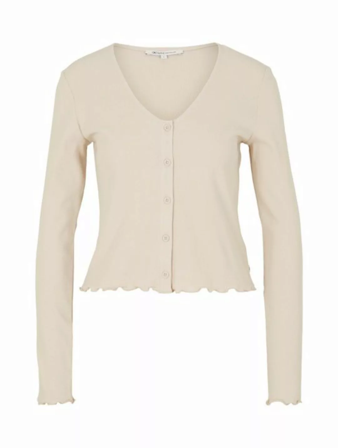 TOM TAILOR T-Shirt rib cardigan with frilled edge günstig online kaufen