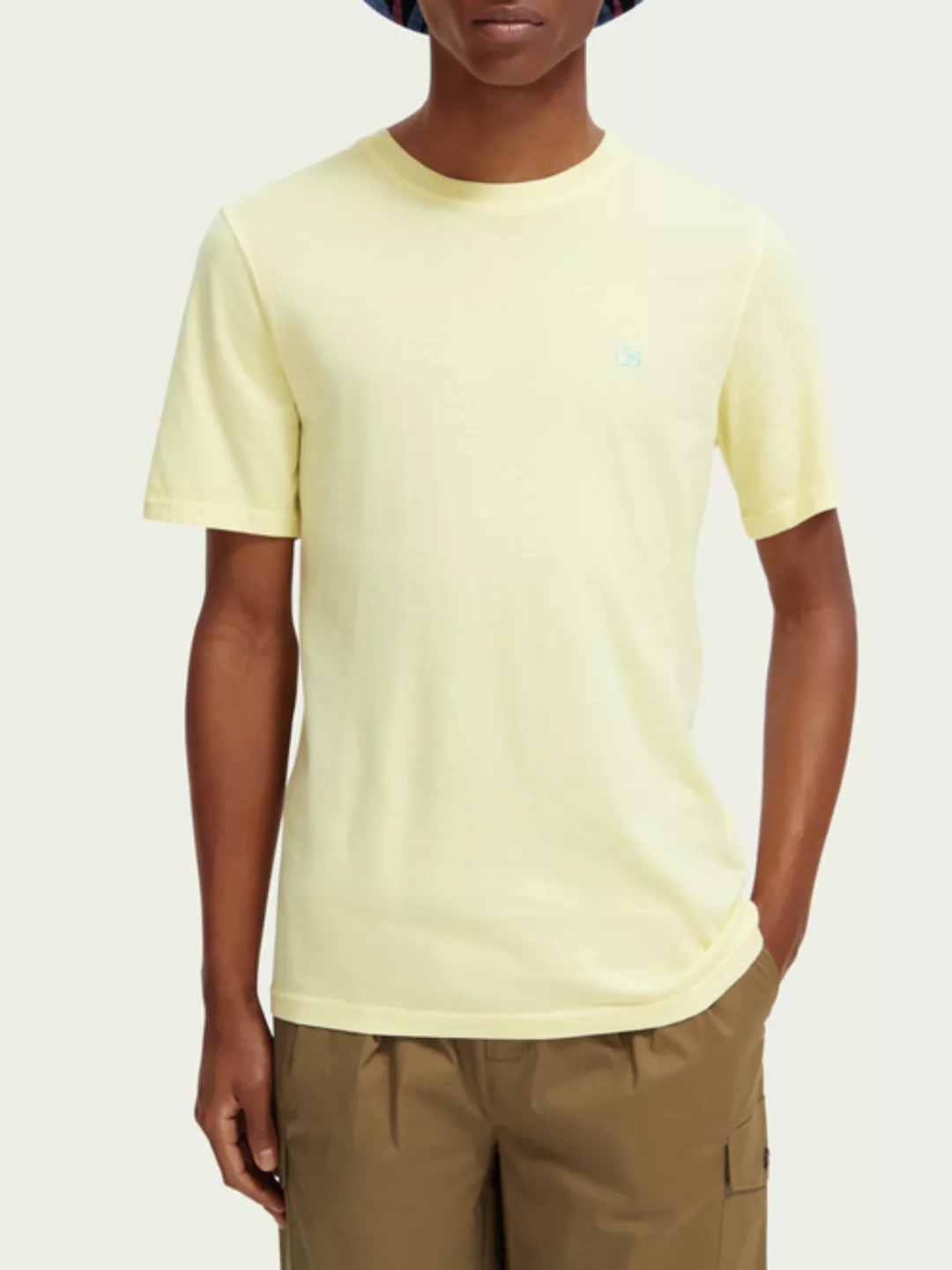 Scotch & Soda Rundhalsshirt Garment-dye logo regular-fit T-shirt mit kleine günstig online kaufen