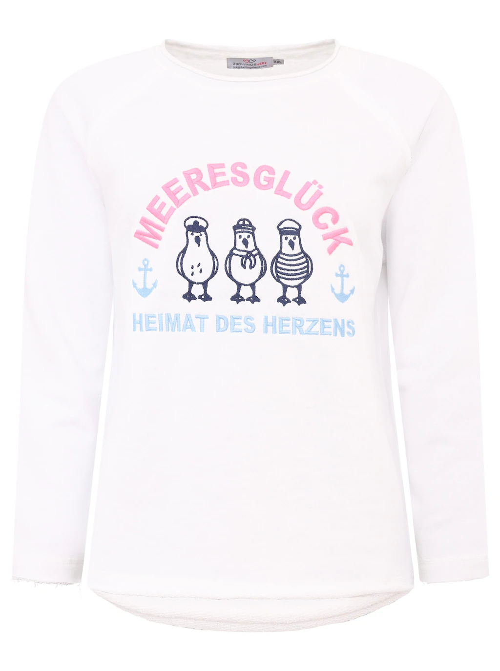 Zwillingsherz Sweatshirt ""Meeresglück"", mit verspieltem Ankerdetail günstig online kaufen