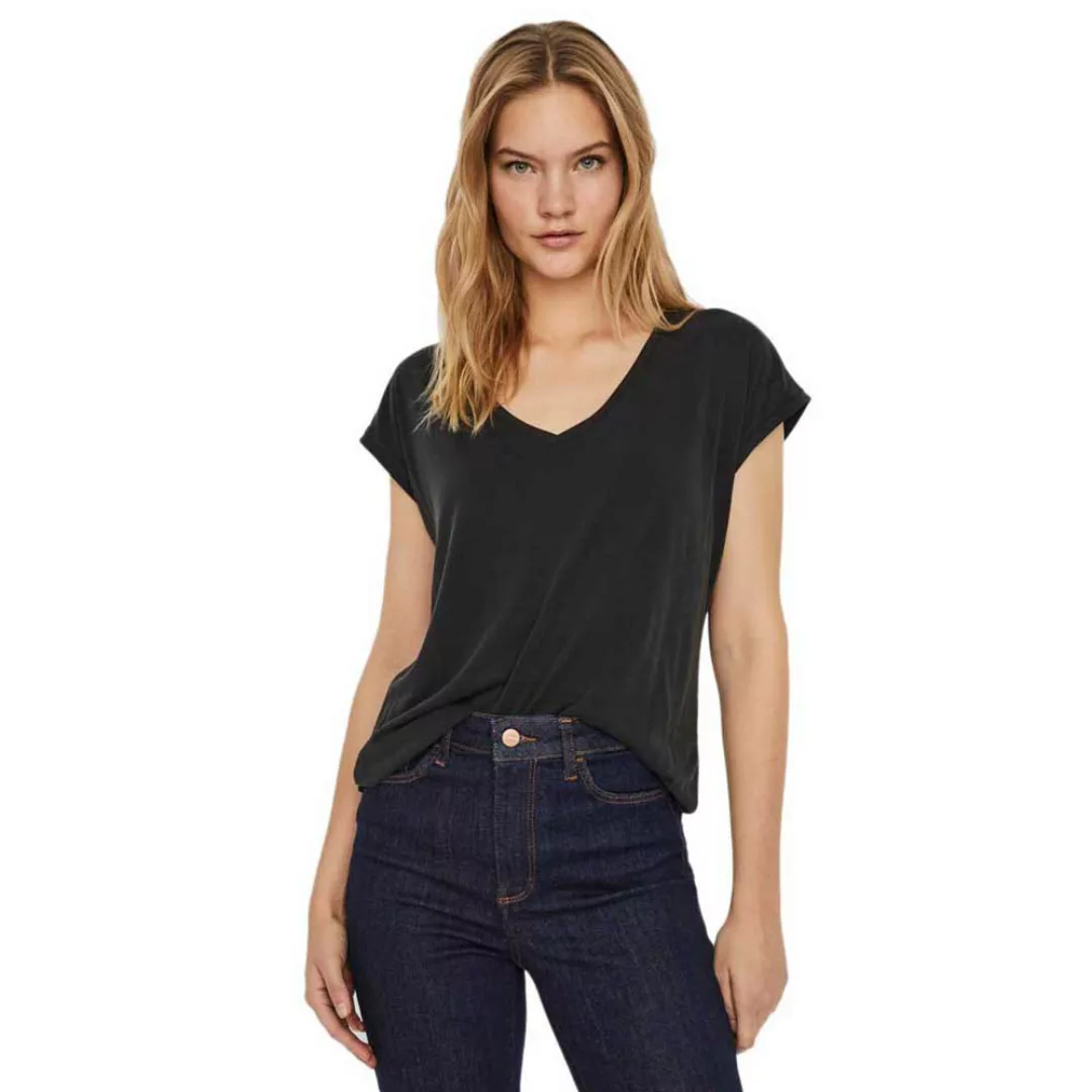 Vero Moda Fill V Neck Kurzärmeliges T-shirt M Black günstig online kaufen