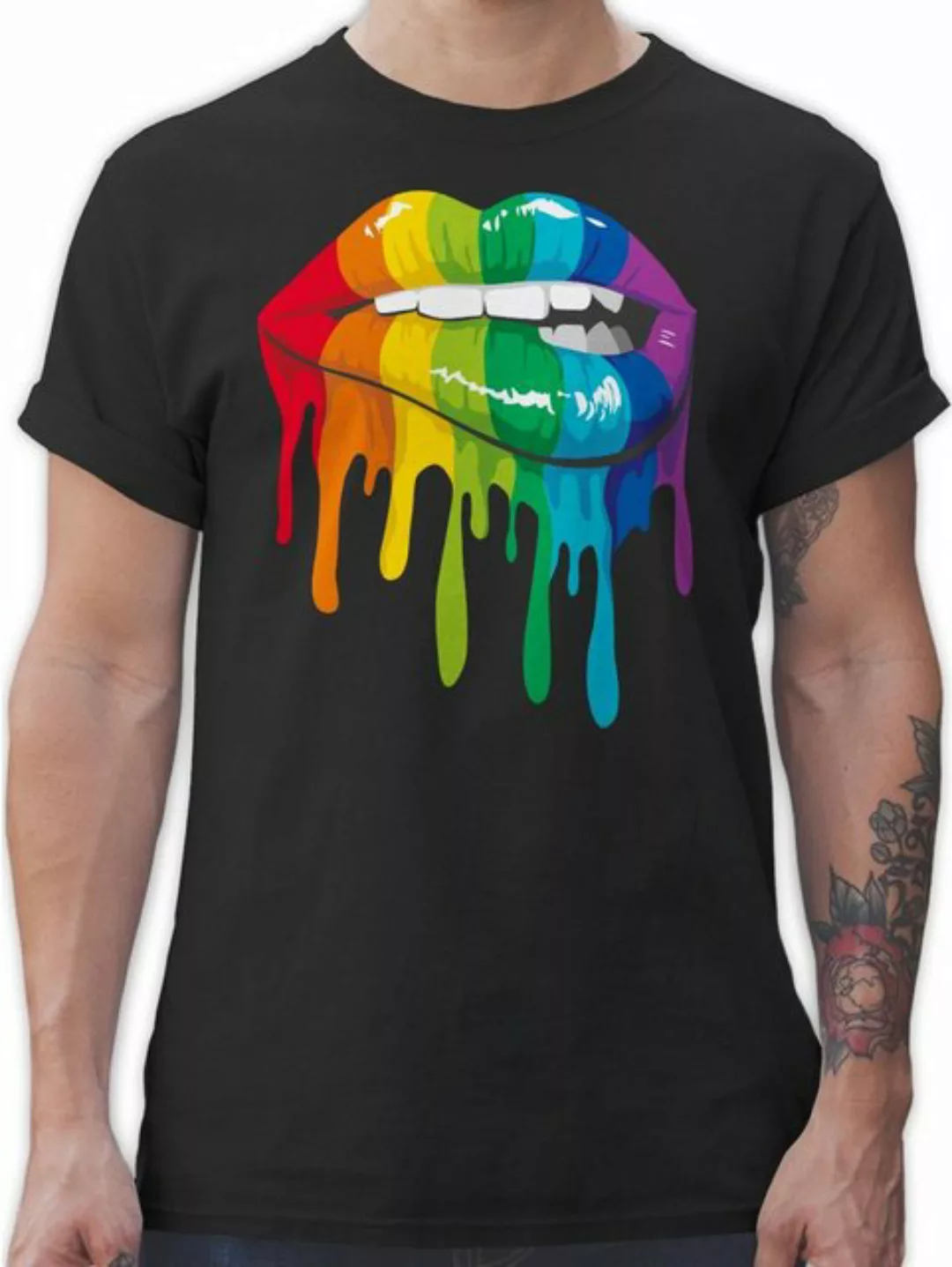 Shirtracer T-Shirt Lippen LGBT & LGBTQ LGBT Kleidung günstig online kaufen