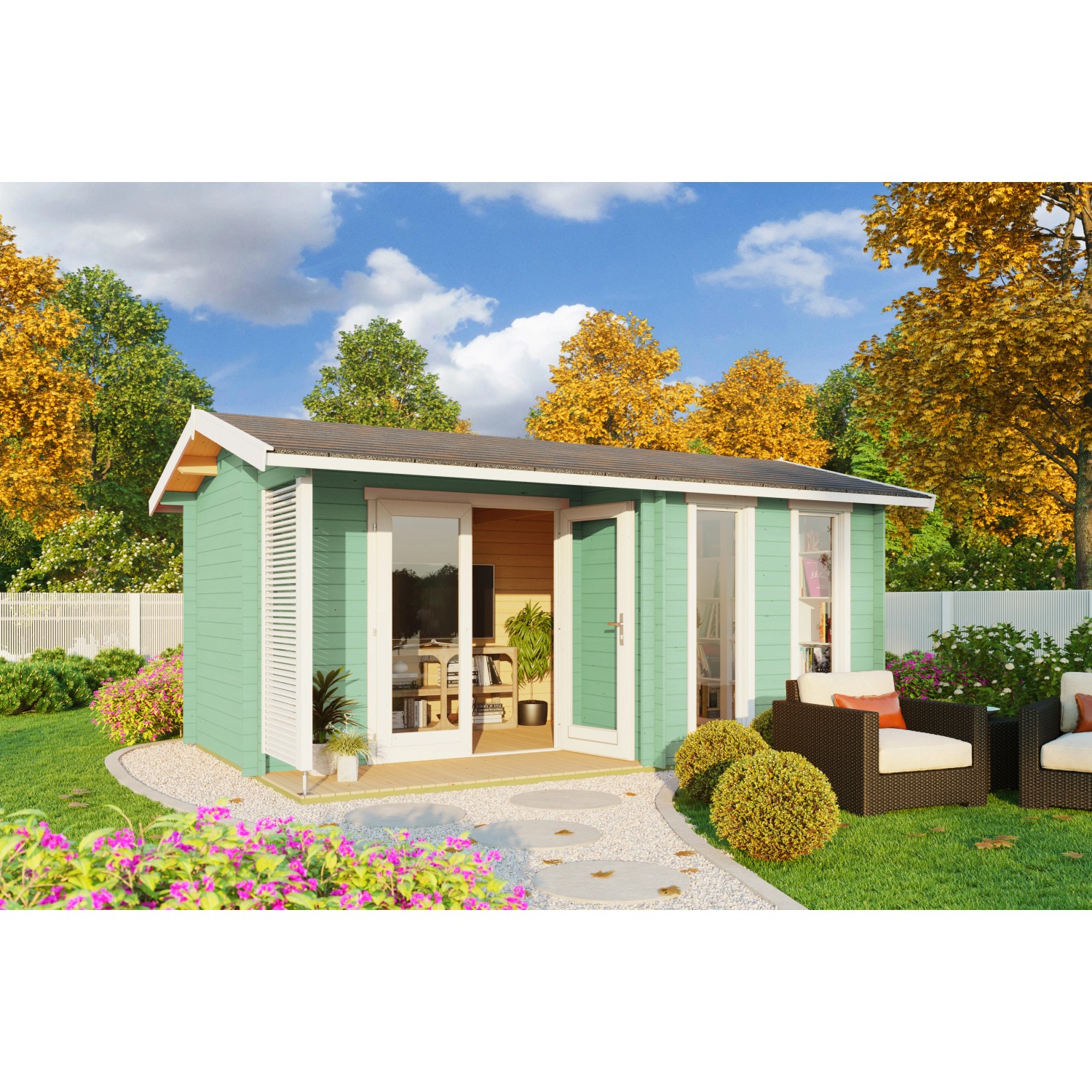 LASITA MAJA Gartenhaus "Riverside, Gletschergrün", (Set), mit Terrasse günstig online kaufen