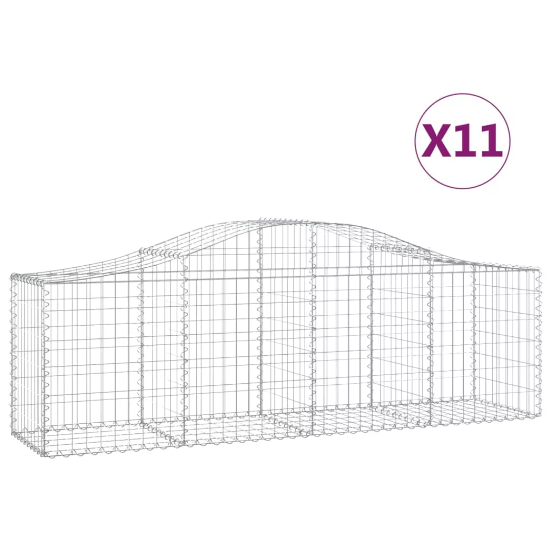 Vidaxl Gabionen Mit Hochbogen 11 Stk. 200x50x60/80 Cm Verzinktes Eisen günstig online kaufen