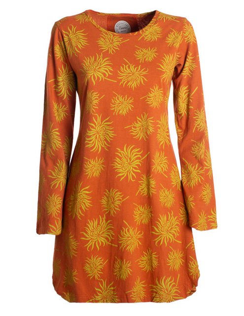 Vishes Tunikakleid Langarm Damen Blumen-Tunika Shirt-Kleid Glockenärmel Bau günstig online kaufen