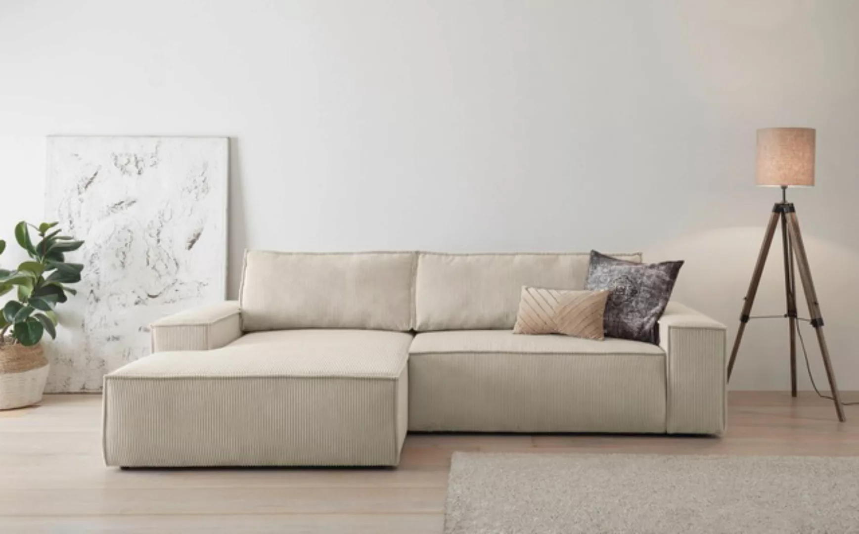 Home affaire Ecksofa SHERWOOD Schlafsofa 267 cm, L-Form, Schlaffunktion mit günstig online kaufen
