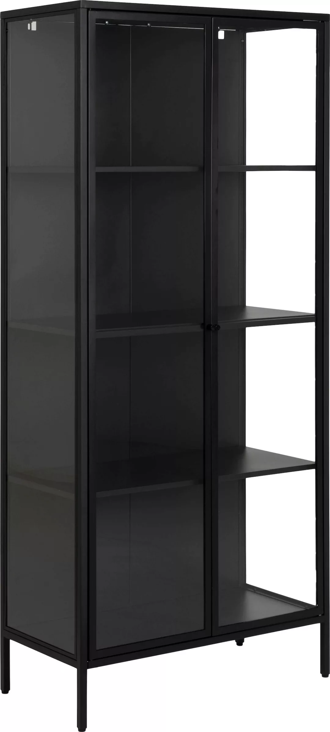 ACTONA GROUP Vitrine "New York", schwarzes Metall, mit Glastüren und 4 Fäch günstig online kaufen