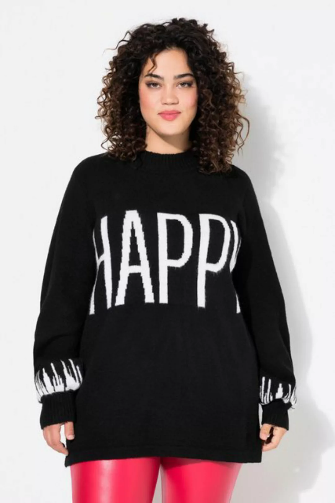 Angel of Style Rollkragenpullover Pullover HAPPY-Statement Ballon-Langarm günstig online kaufen