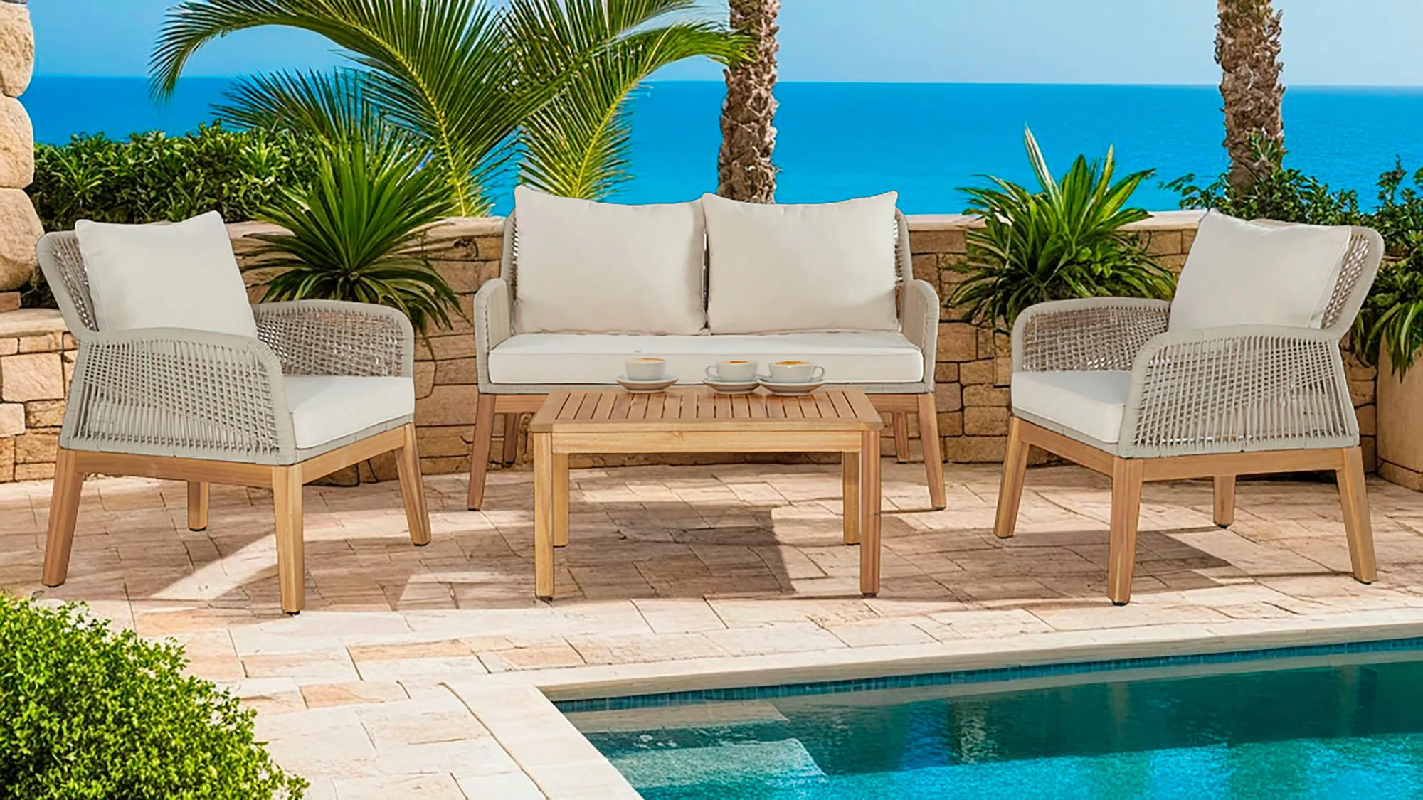 byLIVING Gartenlounge-Set "FLORDIA", (Set, 11 tlg., Loungeset, Gartenmöbel- günstig online kaufen