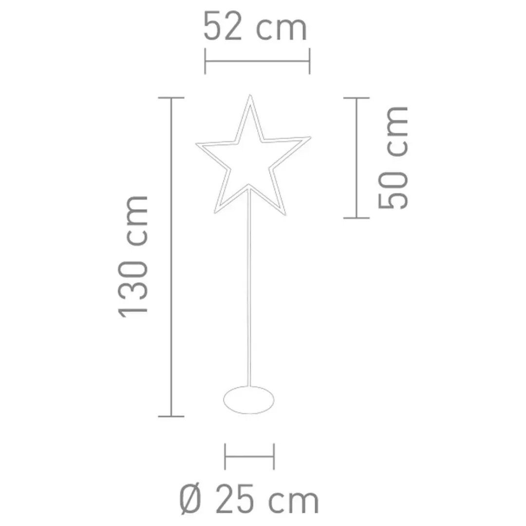 LED Sternstehleuchte Lucy in Chrom 5W 130cm günstig online kaufen
