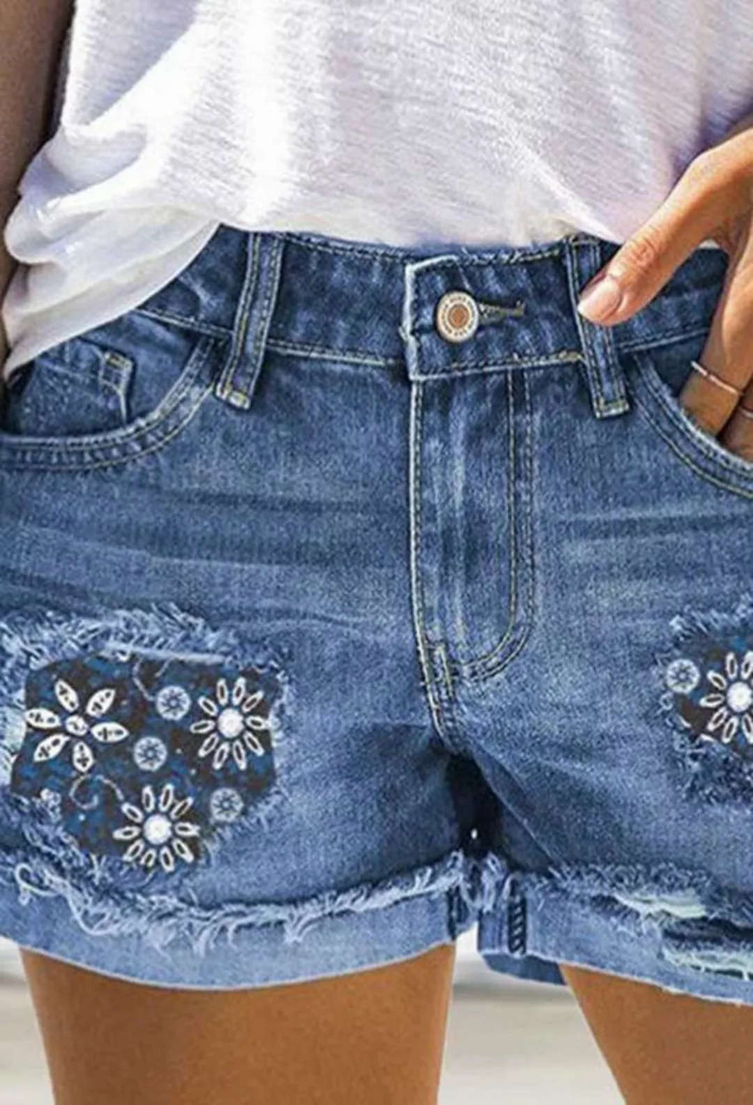 SEGUEN Jeansshorts Zerrissene Jeans-Shorts für Frauen (Personalisierte Jean günstig online kaufen