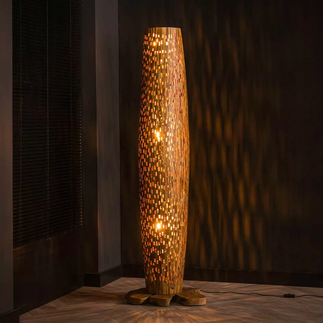 Stehlampen aus Teak Massivholz Landhausstil günstig online kaufen