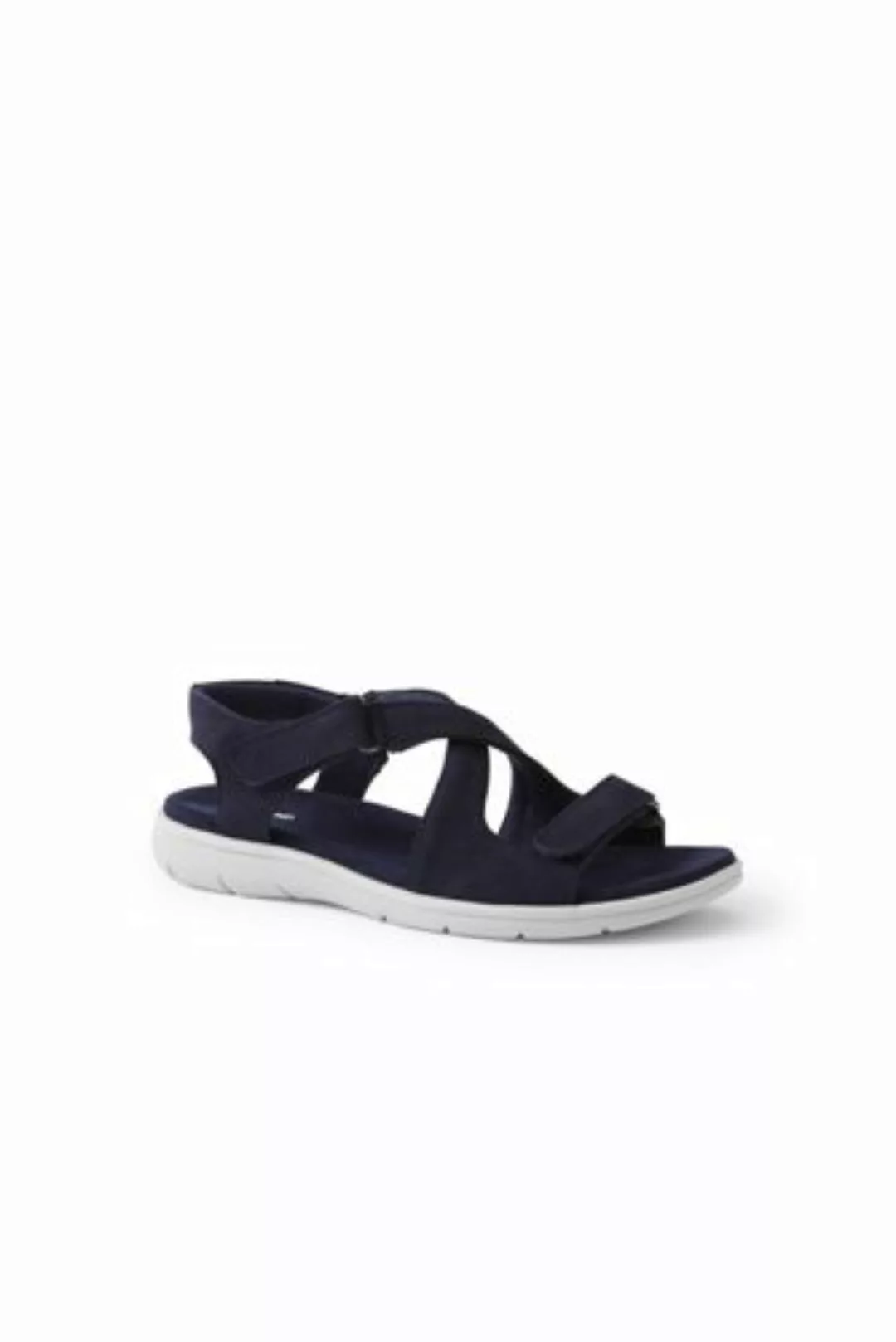 Komfort-Sandalen aus Veloursleder, Damen, Größe: 37.5 Weit, Blau, by Lands' günstig online kaufen