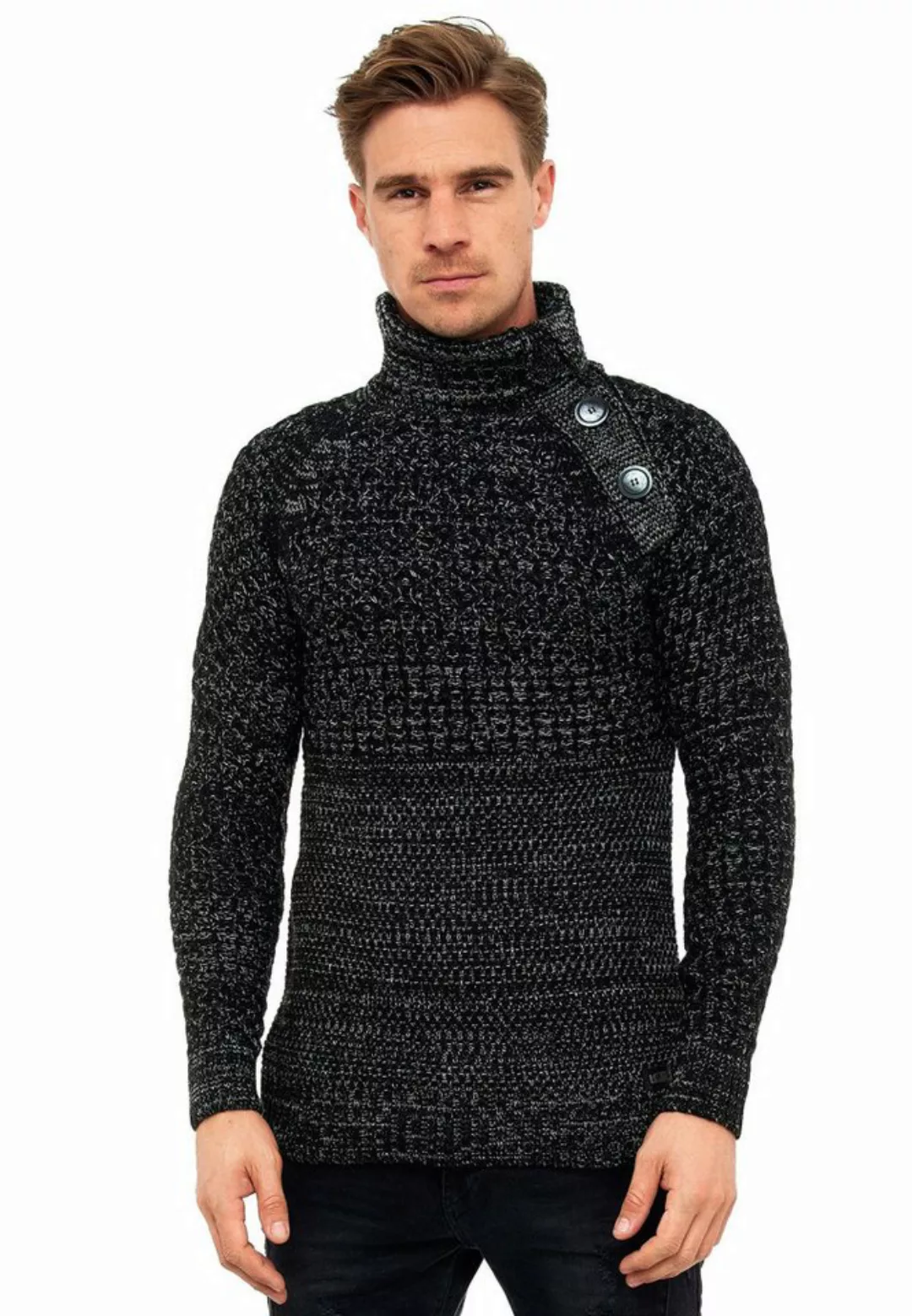 Rusty Neal Strickpullover, mit modischen Zierknöpfen günstig online kaufen