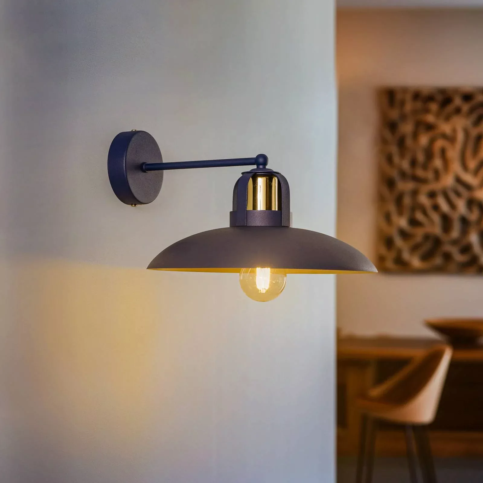 Wandlampe Felix, blau/gold günstig online kaufen