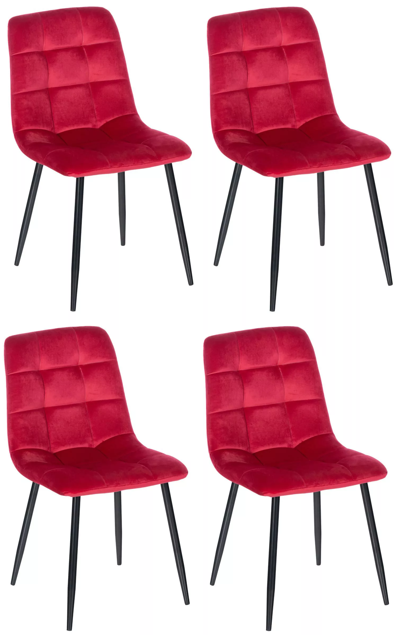 4er Set Esszimmerstühle Antibes Rot günstig online kaufen