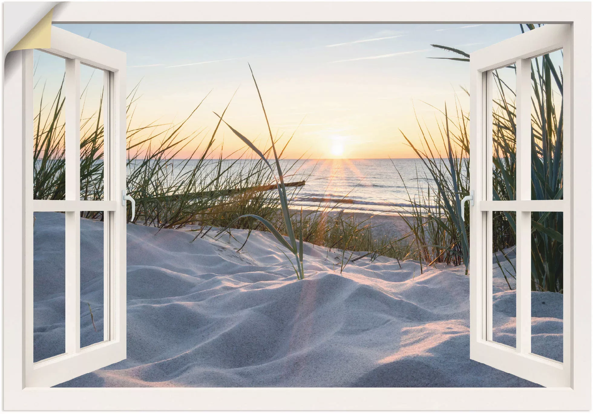 Artland Wandbild "Ostseestrand durchs Fenster", Meer Bilder, (1 St.), als A günstig online kaufen