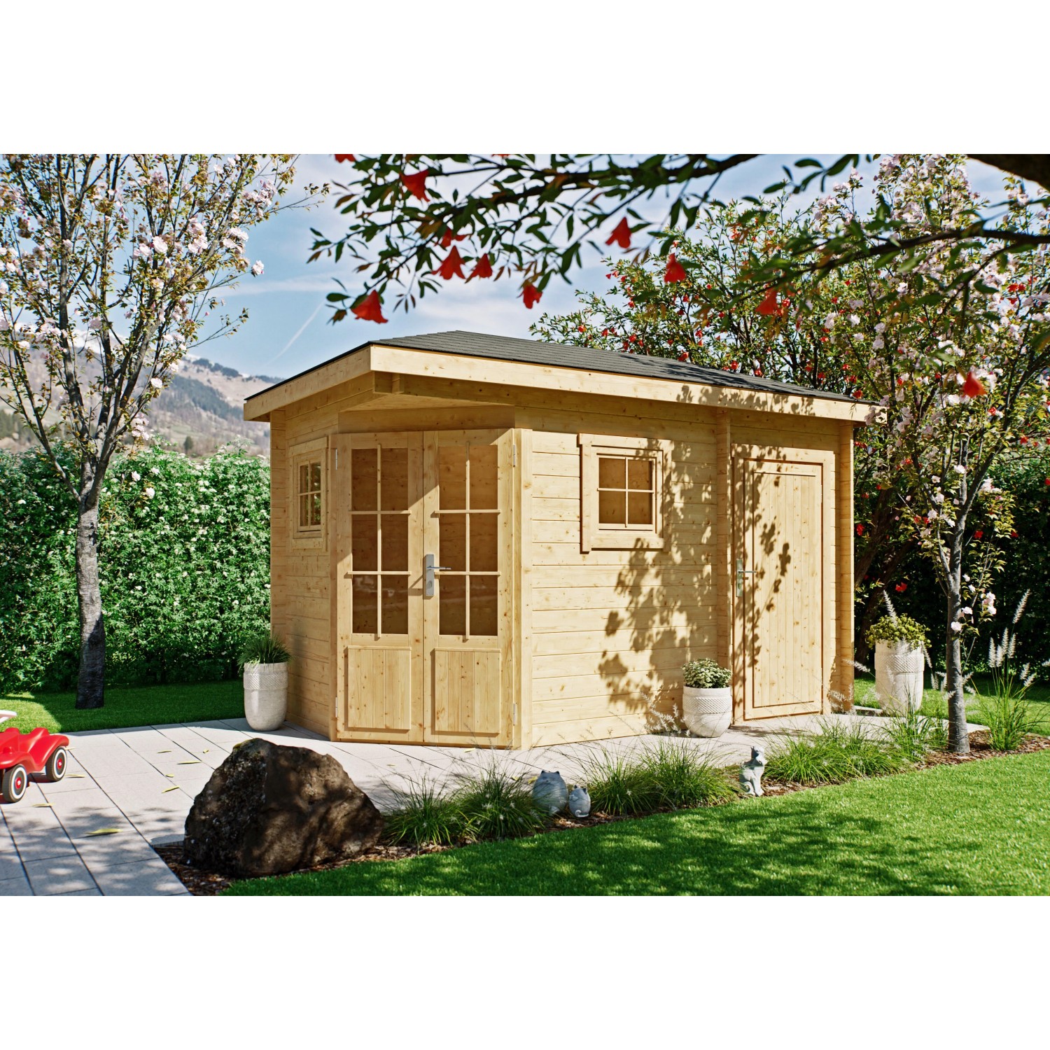 Fjordholz 5-Eck Gartenhaus Modell Evelyn 1D Farblos Imprägniert günstig online kaufen