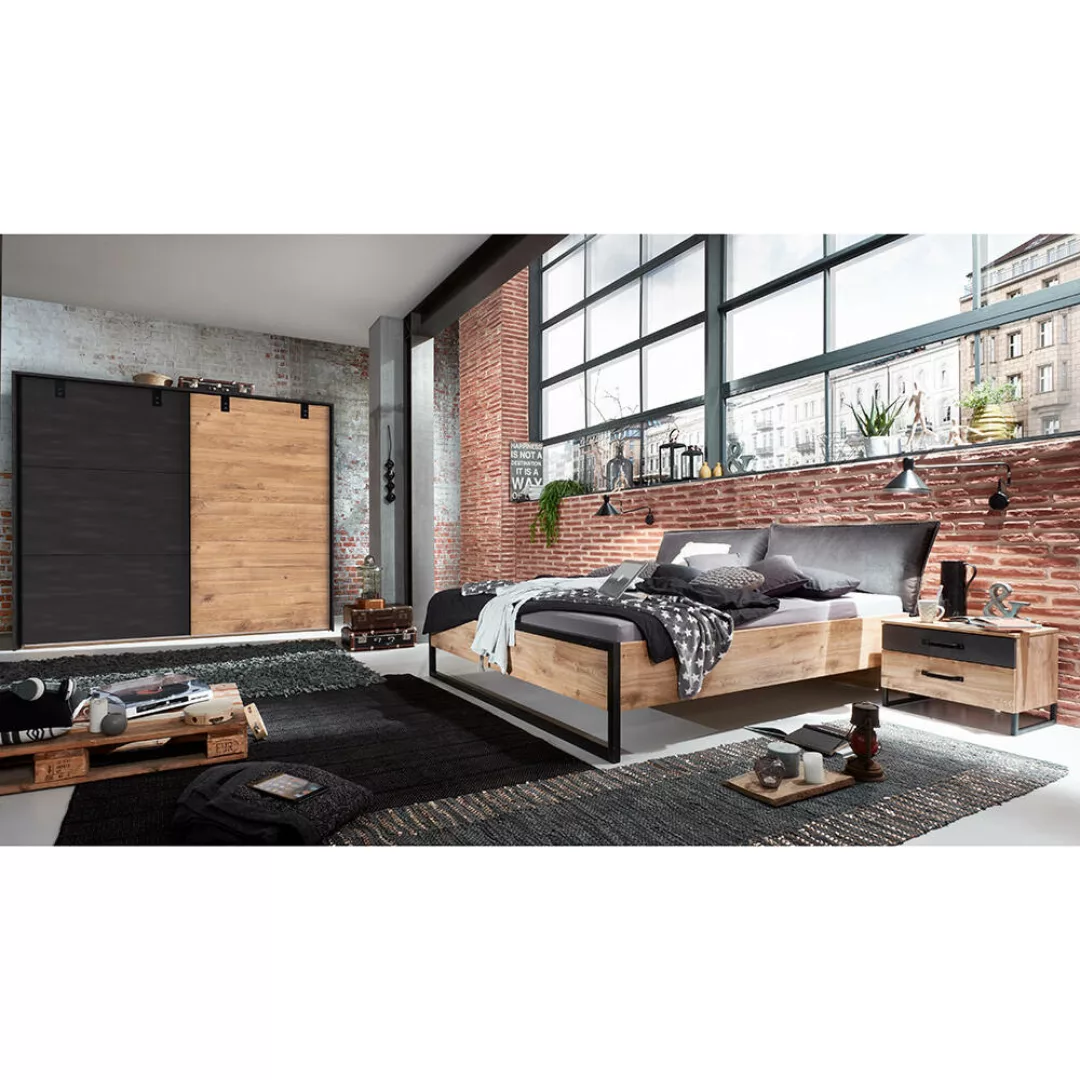Schlafzimmer Set 4-tlg. DAVENPORT-43 mit Bett 180x200 in Eiche günstig online kaufen