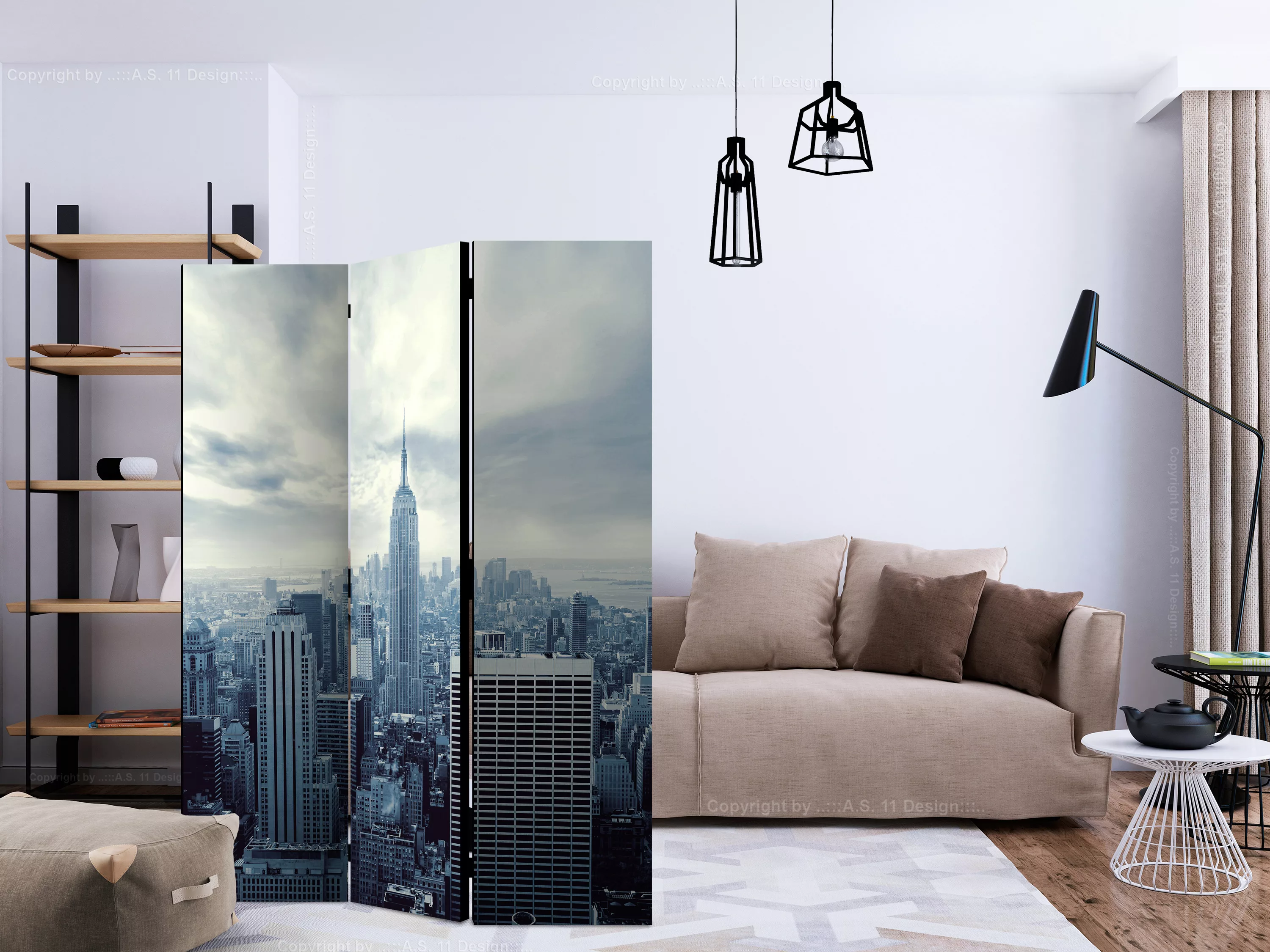 3-teiliges Paravent - Blue York [room Dividers] günstig online kaufen