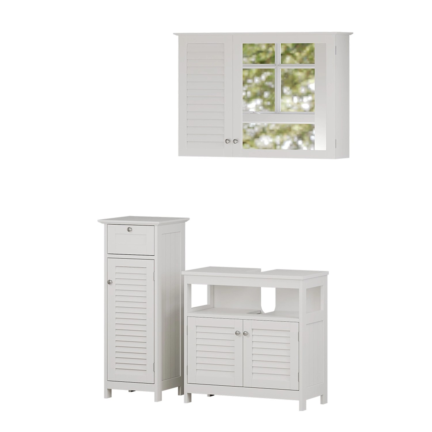 Vicco Badmöbel-Set Riad Weiß 3 Teile Option 1 günstig online kaufen