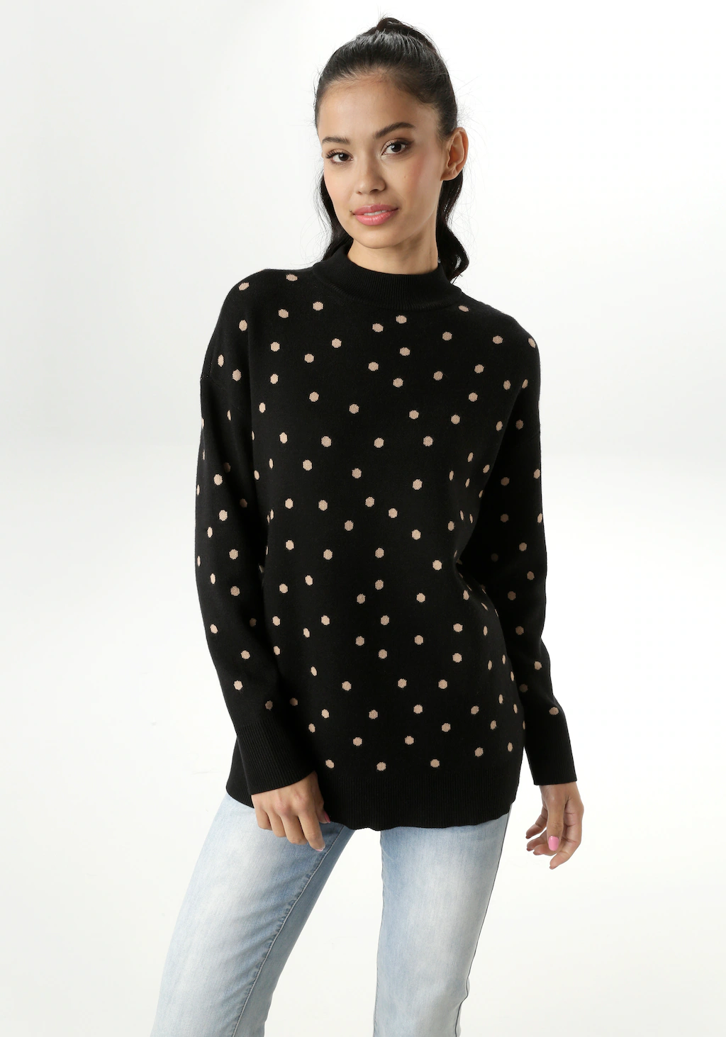 Aniston SELECTED Strickpullover, mit elegantem Jacquard-Muster - NEUE KOLLE günstig online kaufen