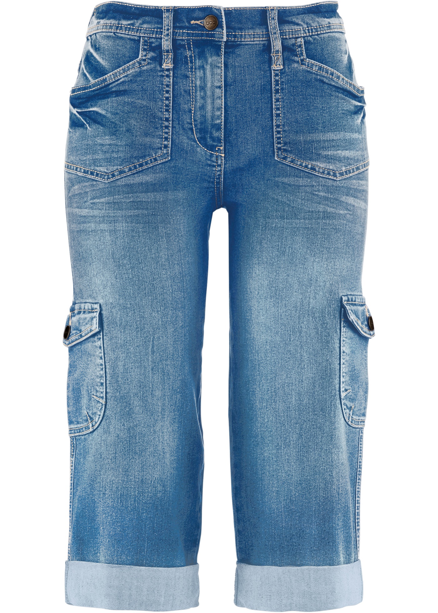 Cargo Jeans, Mid Waist, Stretch günstig online kaufen