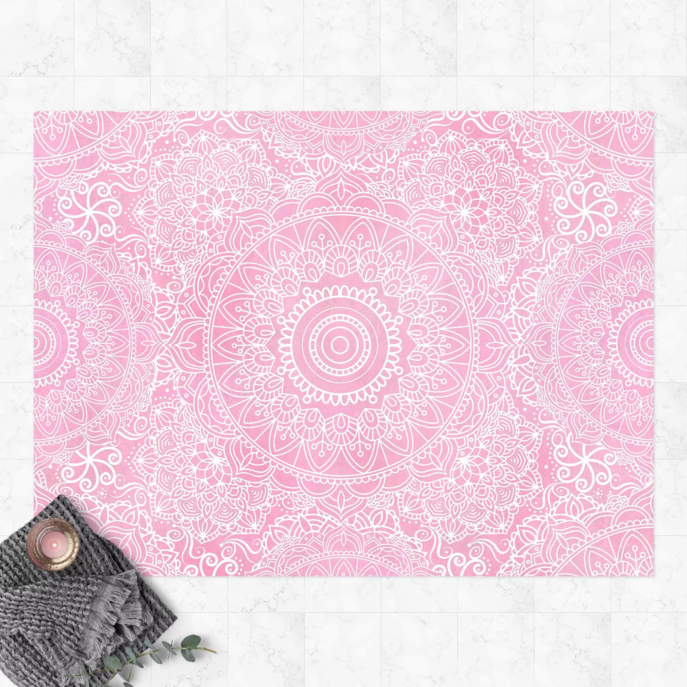 Vinyl-Teppich Muster Mandala Rosa günstig online kaufen