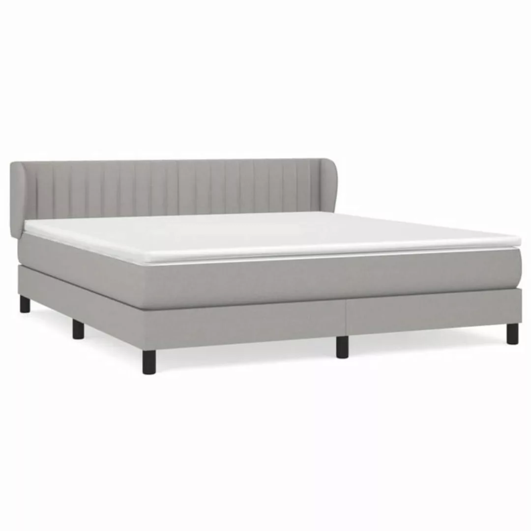 vidaXL Bettgestell Boxspringbett mit Matratze Hellgrau 160x200 cm Stoff Bet günstig online kaufen