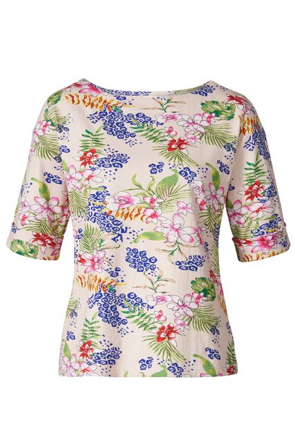 Himalaya Clothing Langarmshirt Florales Bio-Baumwoll Shirt mit halben Ärmel günstig online kaufen