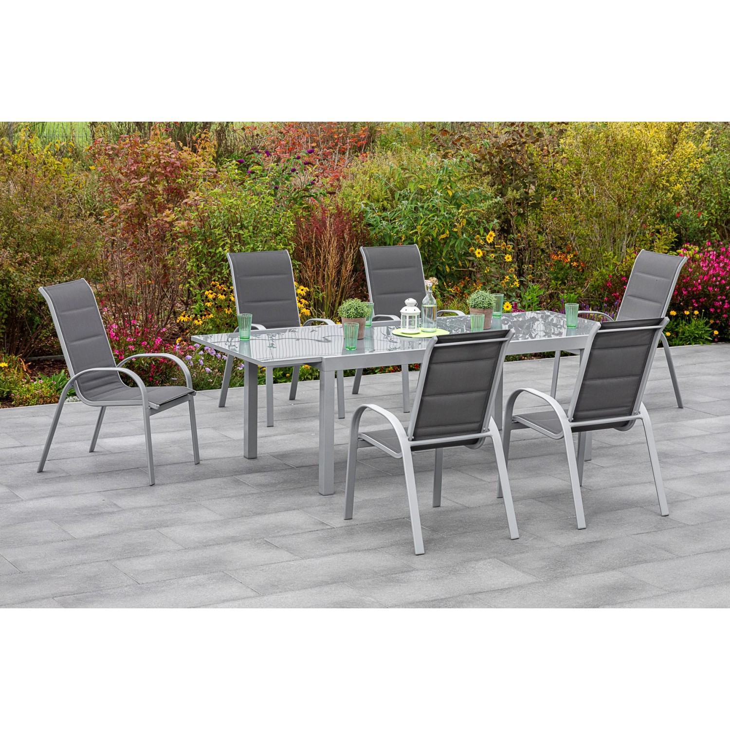 MERXX Garten-Essgruppe "Amalfi di lusso", (7 tlg.), 6 Sessel mit Tisch günstig online kaufen