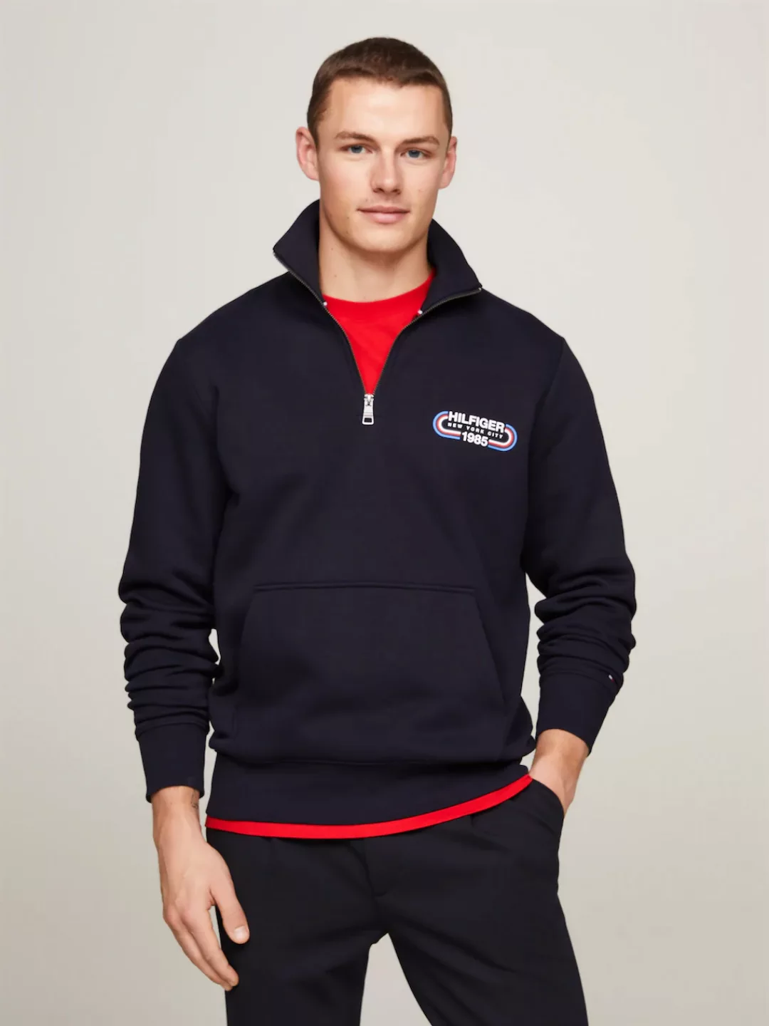 Tommy Hilfiger Sweatshirt "HILFIGER TRACK GRAPHIC HALF ZIP" günstig online kaufen