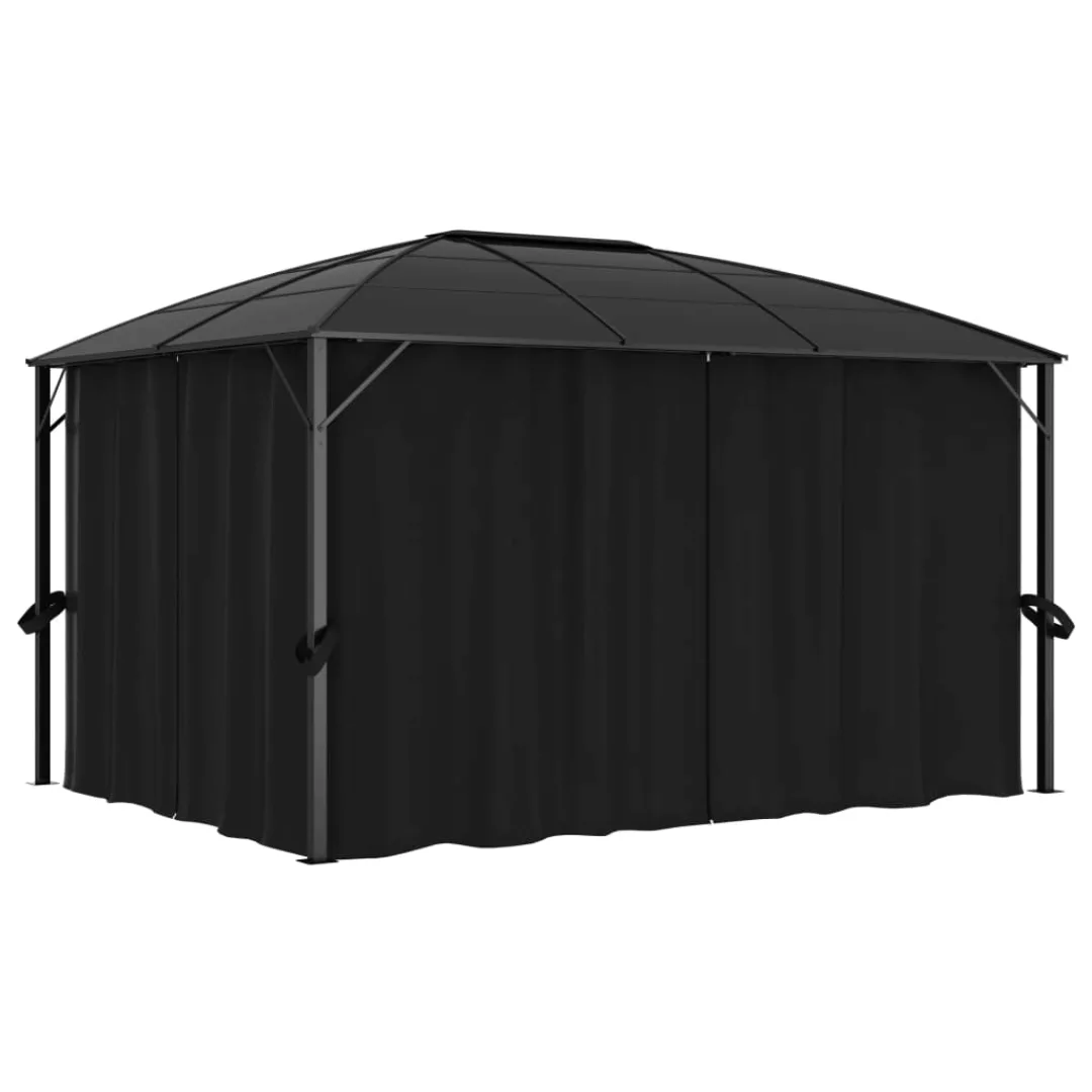 Pavillon Mit Vorhängen 400 X 300 X 265 Cm Anthrazit günstig online kaufen