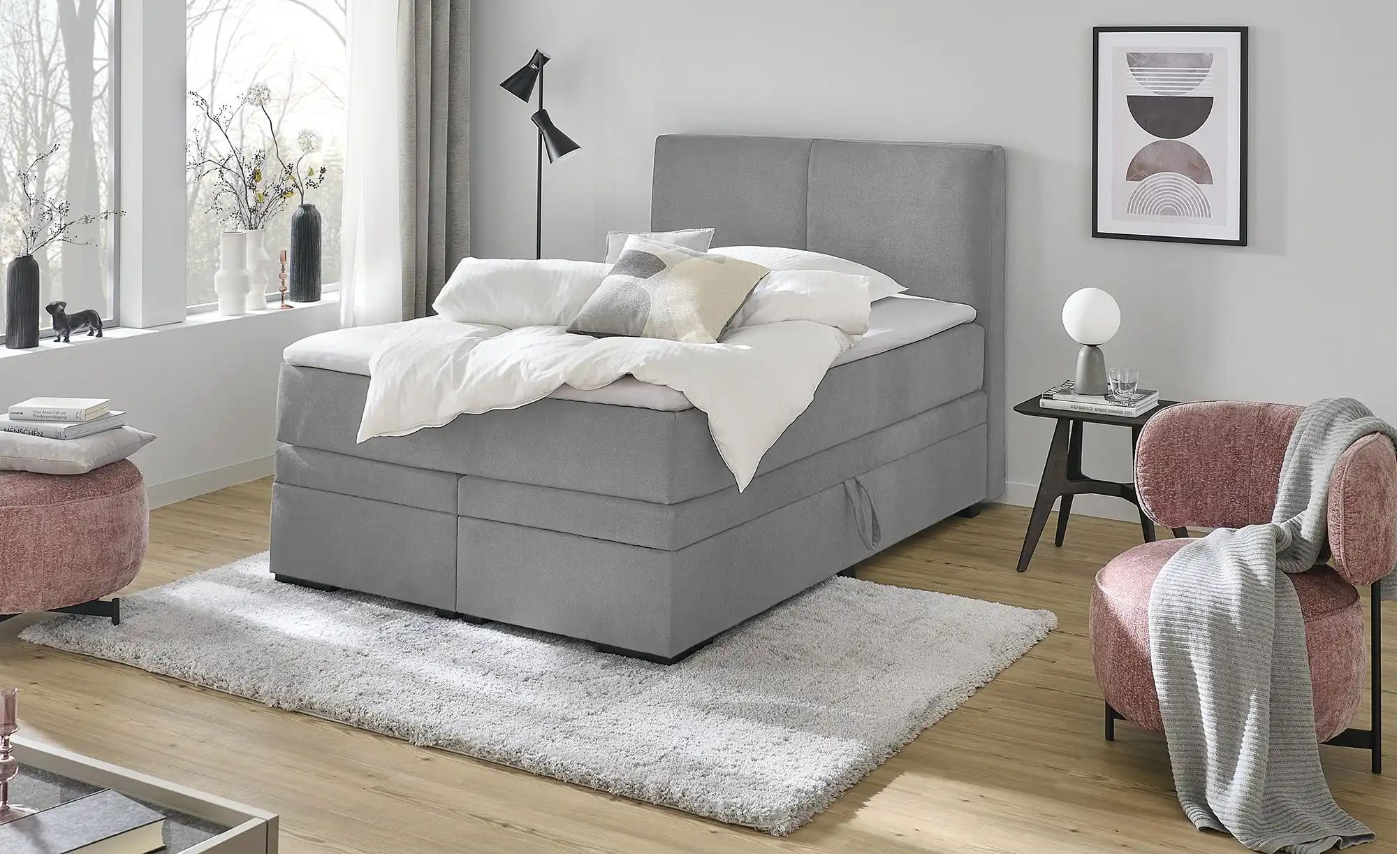 Boxi Boxspringbett mit Bettkasten Boxi Classic ¦ grau ¦ Maße (cm): B: 140 H günstig online kaufen