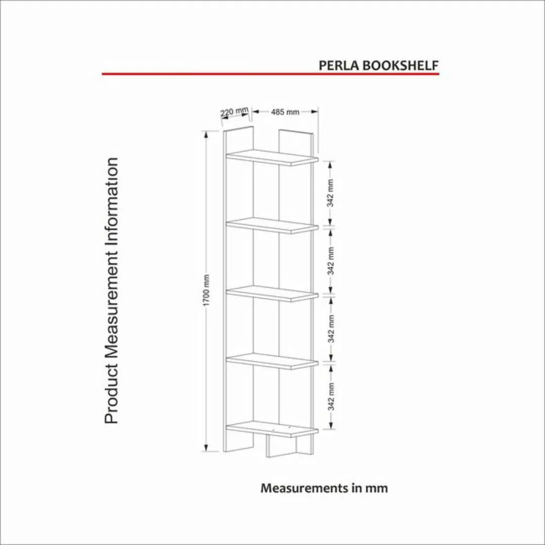 Skye Decor Bücherregal 100% MELAMINE COATED PARTICLE BOARD, 170 cm x 22 cm günstig online kaufen