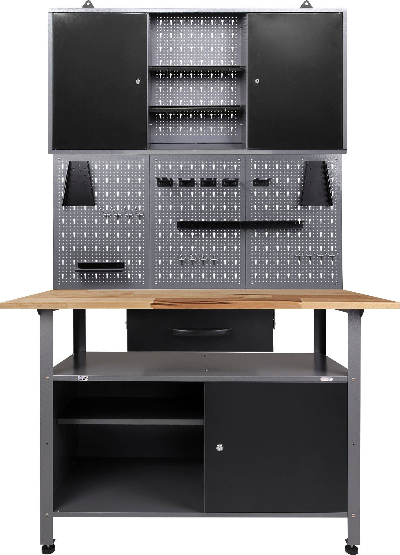 Ondis24 Werkbank Set Klaus 120 cm 1 Schrank Werkstatt günstig online kaufen