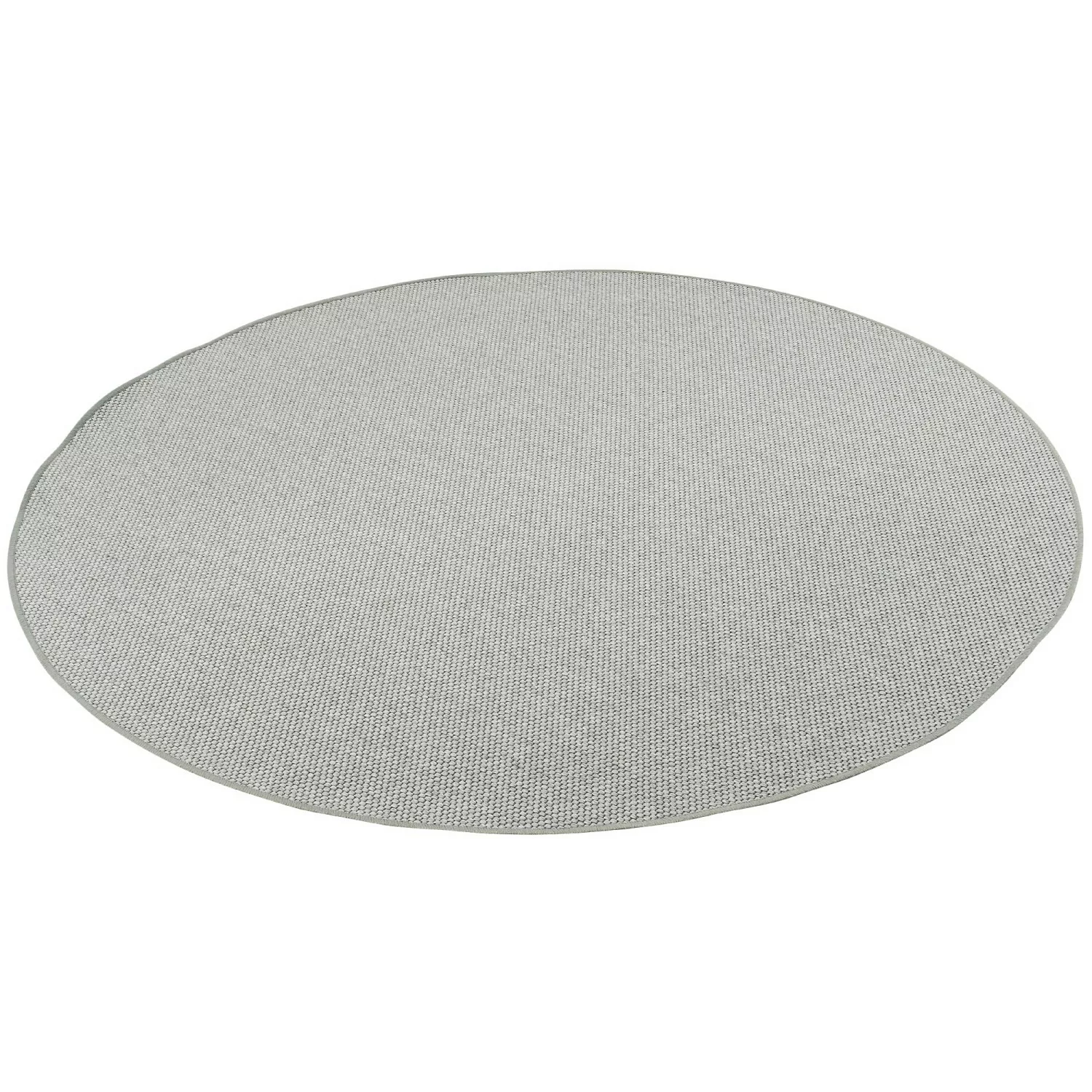 Snapstyle Bentzon Natur Flachgewebe Teppich Silber 100cm Rund günstig online kaufen