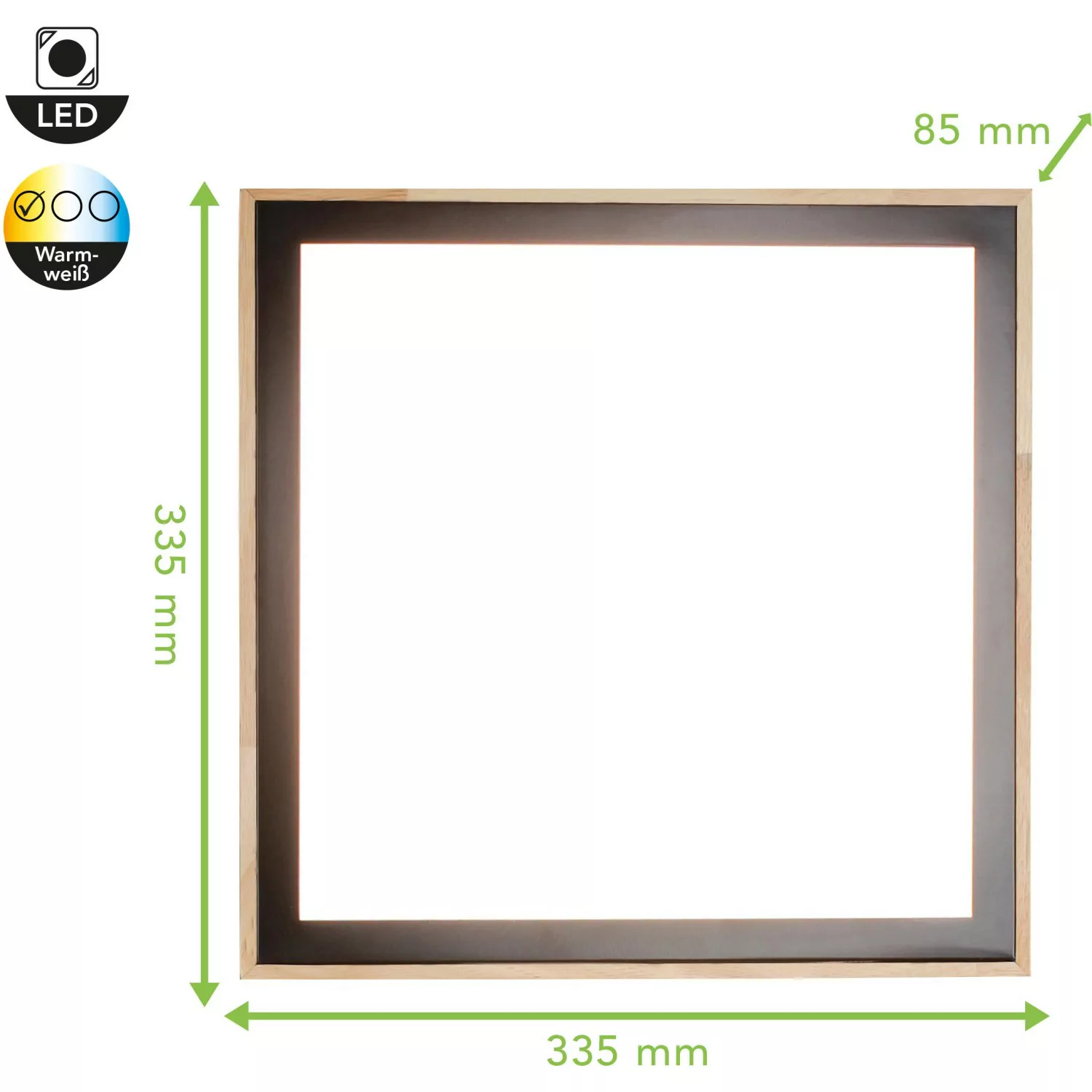 LED-Deckenleuchte Solstar eckig 33,5 x 33,5 cm günstig online kaufen